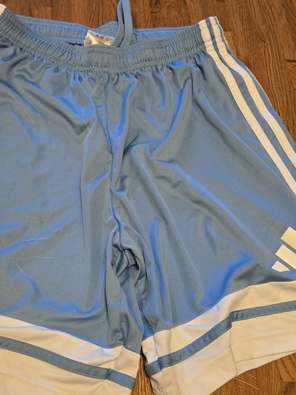 Light Blue Men's Athletic Shorts with White Trim